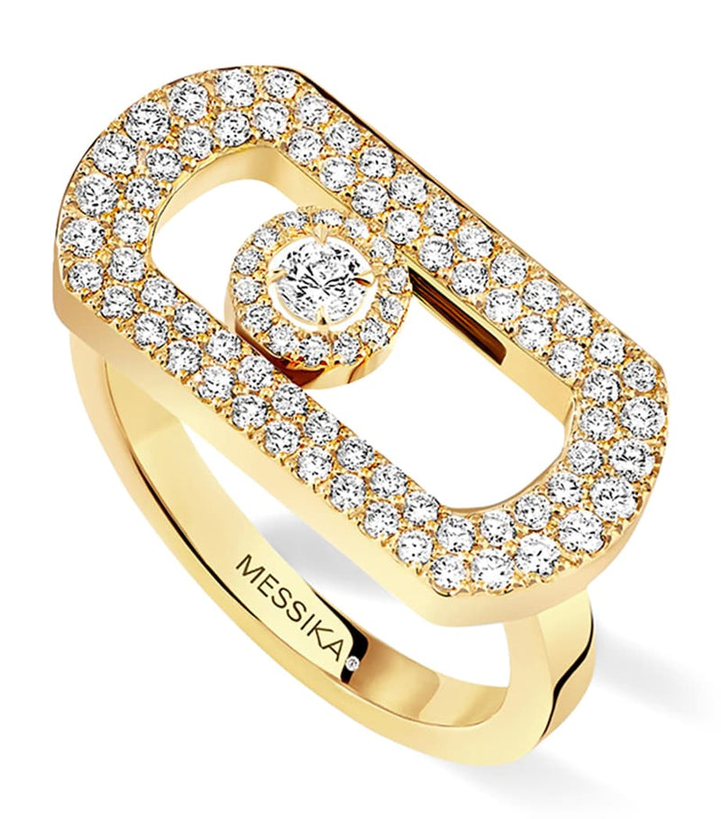 Messika yellow gold and diamond ring 0.60ct, imported from the UK