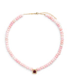 Jacquie Aiche yellow gold diamond opal tourmaline necklace, imported from the UK