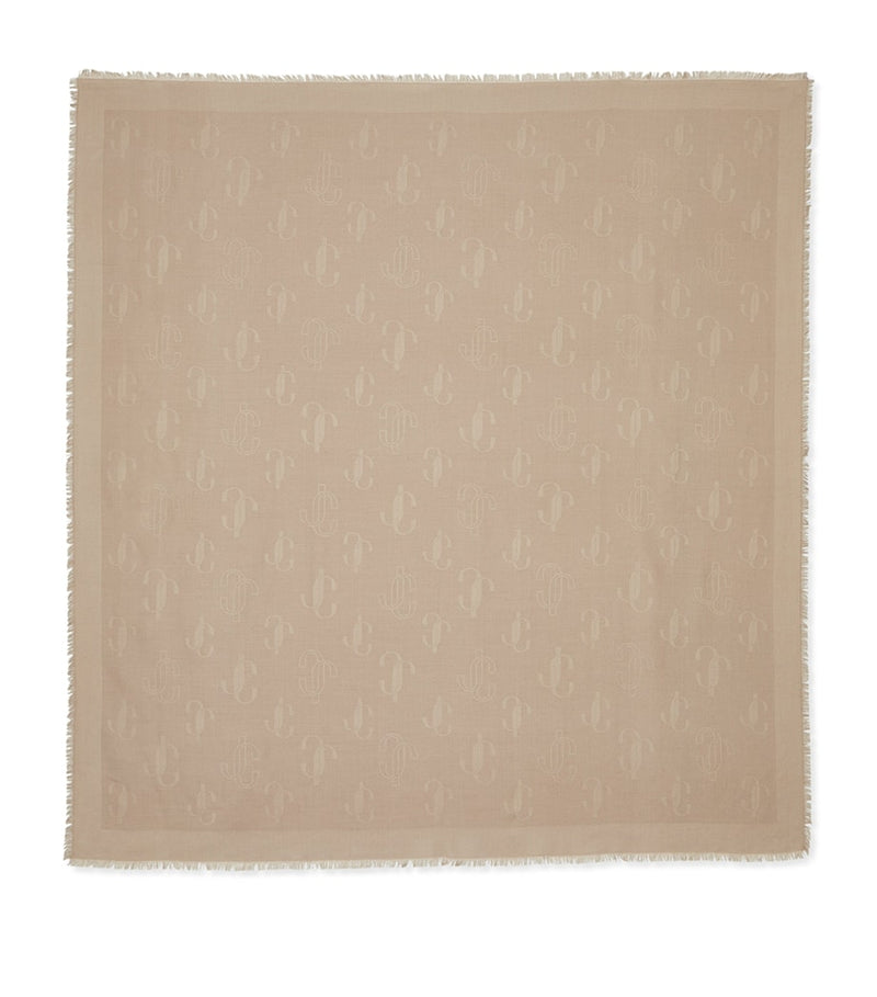 Jimmy Choo silk-wool logo scarf 140cm - British product