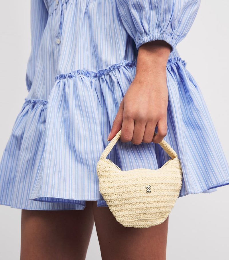 Sandro Paris mini crochet top-handle bag in viscose blend - British product