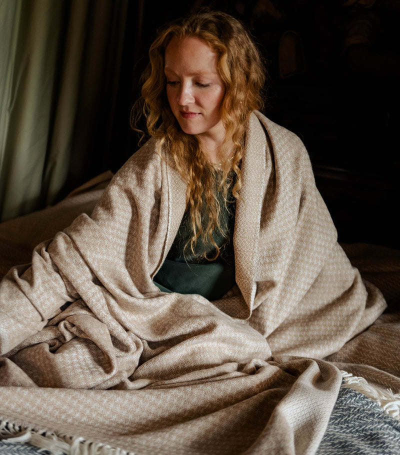 Araminta Campbell Willow throw 150cm x 300cm - British product