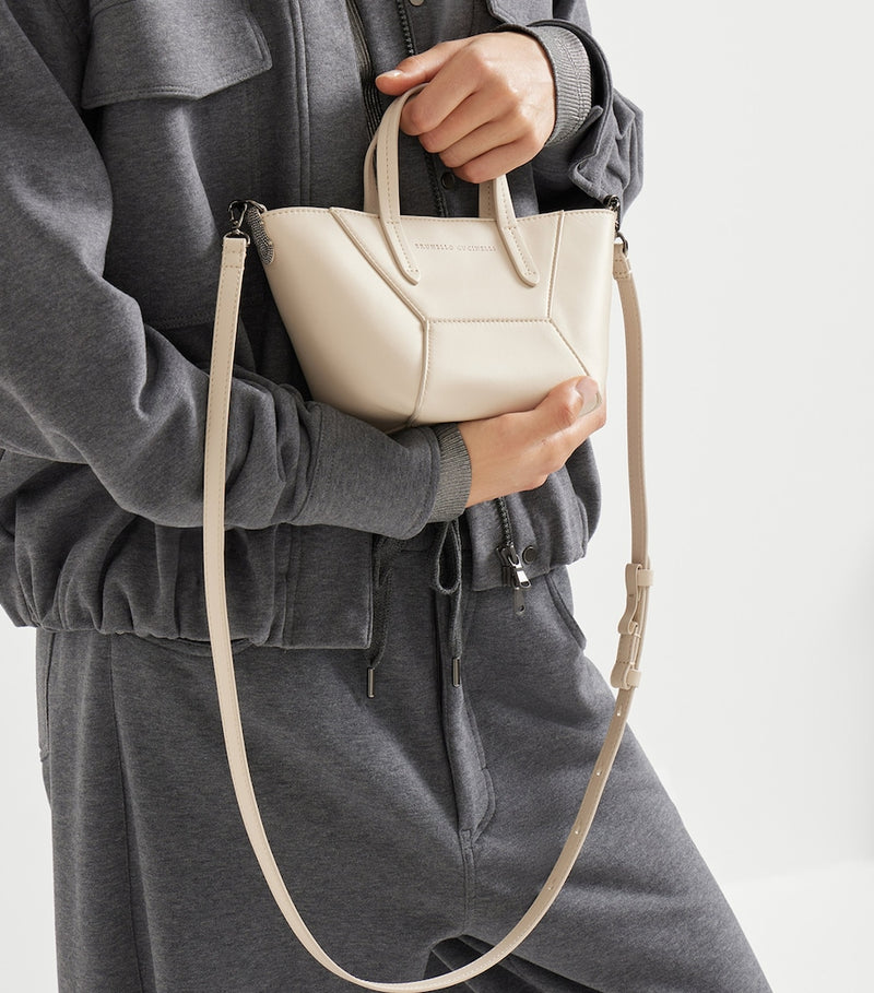 Brunello Cucinelli mini calfskin BC Duo tote bag, imported from the UK