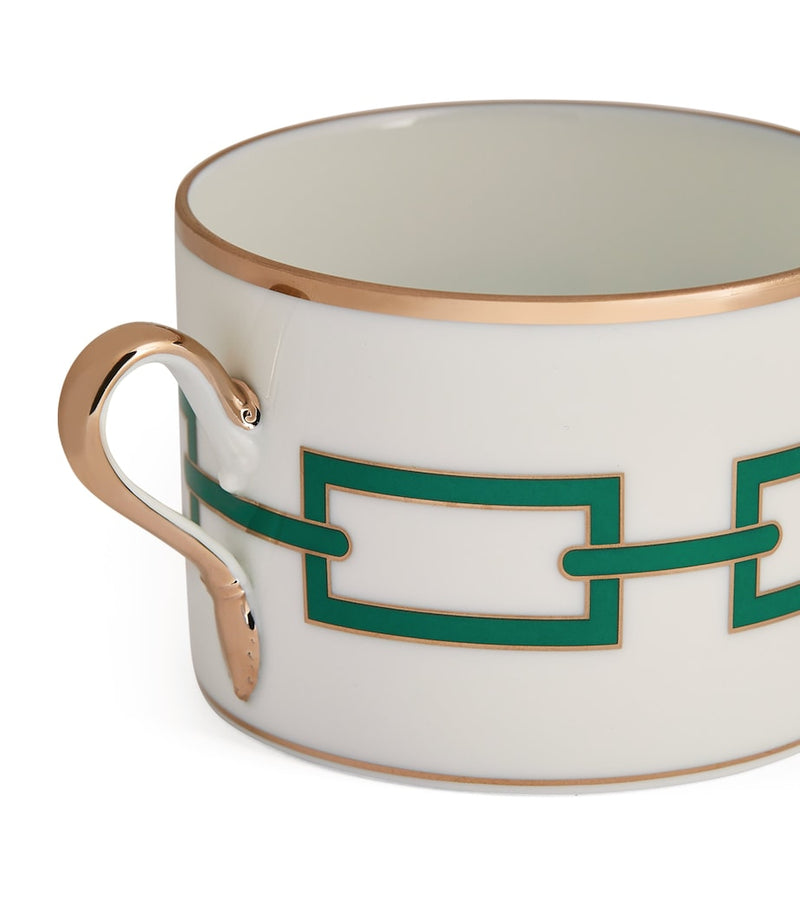 Ginori 1735 Catene Smeraldo tea cup in porcelain - British product