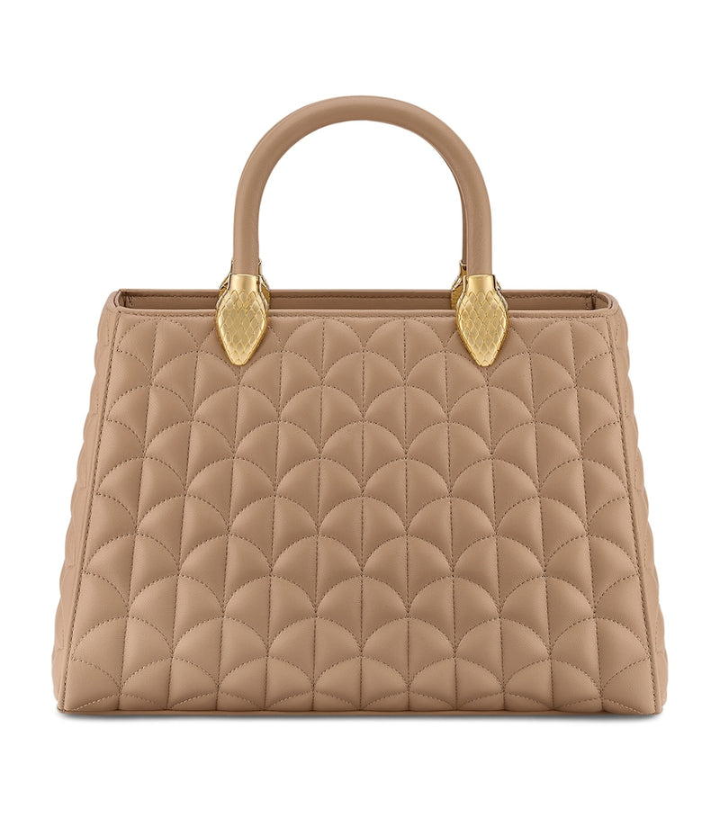 Bvlgari Serpentine Duo top-handle bag in quilted lambskin - British product
