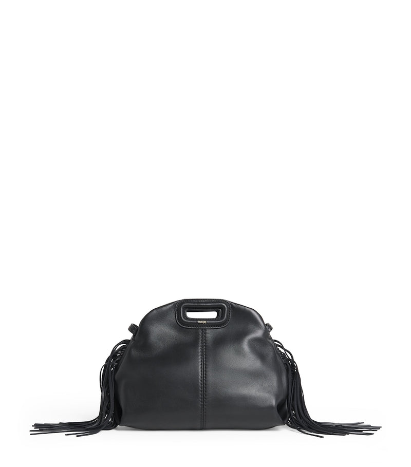 Maje Miss M mini leather bag with fringed detailing, imported from the UK