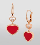 Chopard Happy Hearts earrings rose gold carnelian moving diamond, UK version