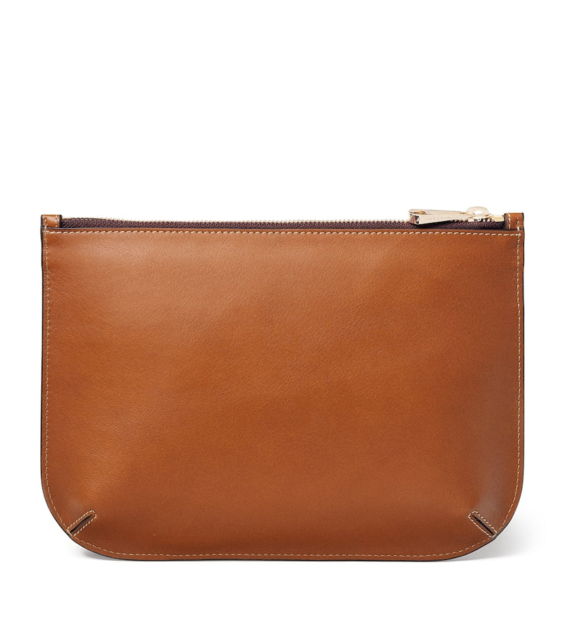 Aspinal of London large leather Ella pouch, imported from the UK