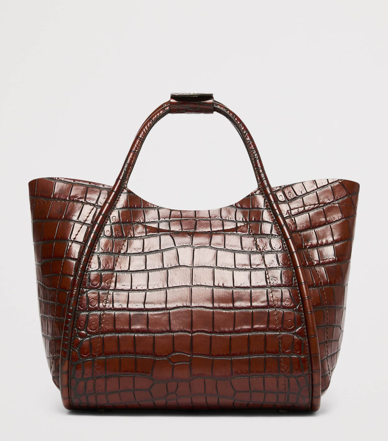 Max Mara small croc-embossed leather Marine top-handle bag (British brand)