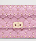 Valentino Garavani Rockstud Spike small shoulder bag moiré fabric, UK version