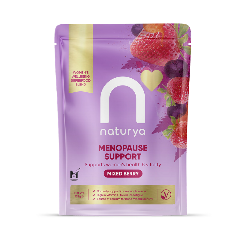 Naturya menopause support mixed berry 175g, imported from the UK