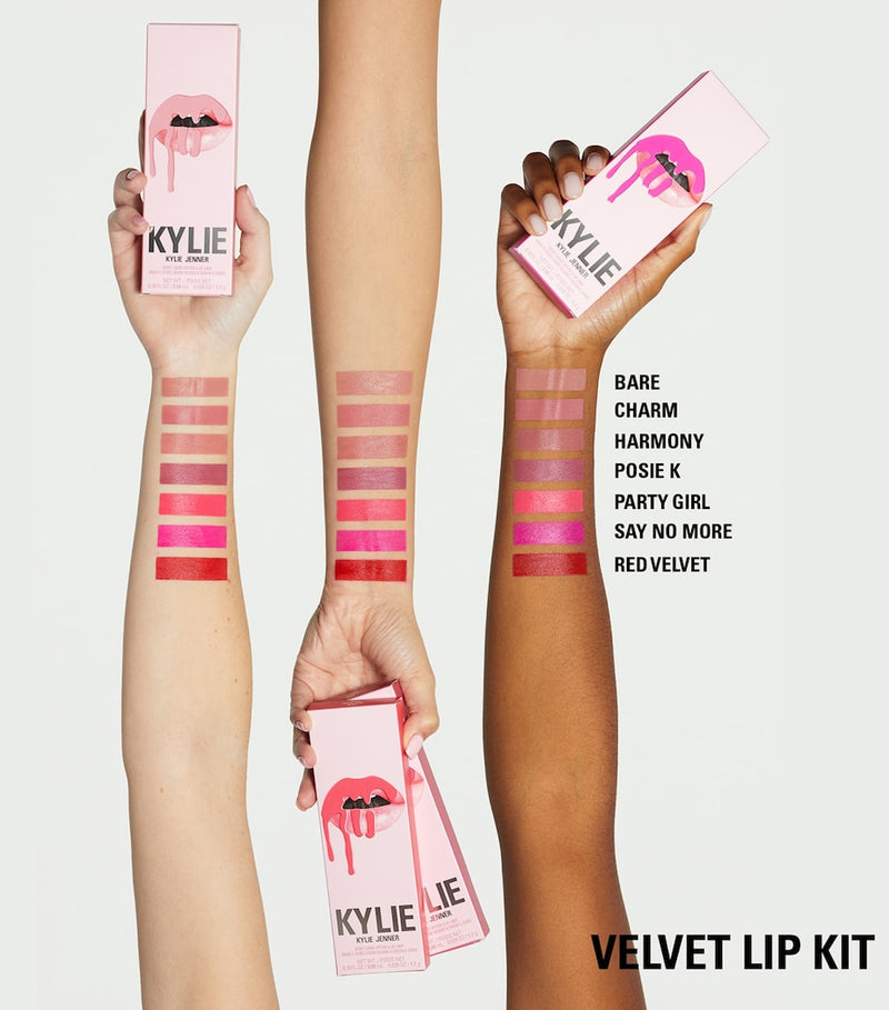 Kylie Cosmetics velvet lip kit, UK version