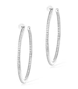 Harrods Messika Gatsby Small White Gold and Diamond Hoop Earrings (0.41ct)- Buy online at McGrocer