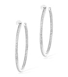 Messika Gatsby small white gold hoop earrings 0.41ct, imported from the UK