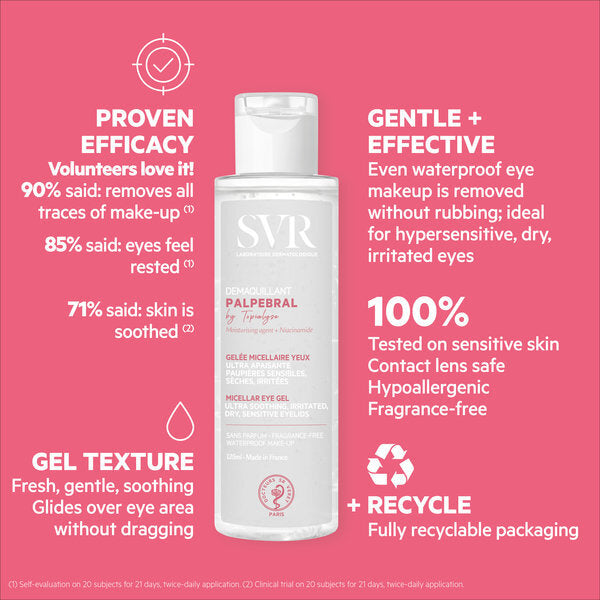 SVR PALPEBRAL Makeup Remover Gel for Sensitive Eyes, 125ml