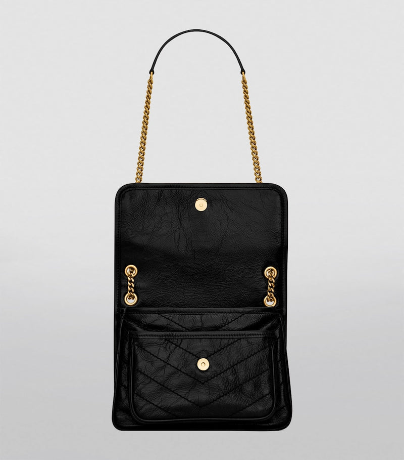 Saint Laurent Baby Niki shoulder bag textured calfskin YSL monogram - British product