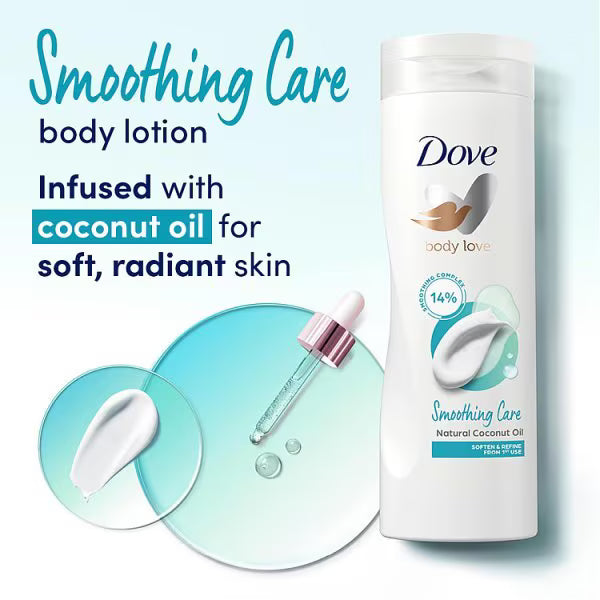 Dove Smoothing Care Coconut Oil Restoring Body Lotion 400ml, imported from the UK