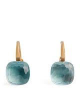Harrods Pomellato Nudo Sky Blue Topaz Drop Earrings in Rose and White Gold- Buy online at McGrocer