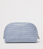 Aspinal of London small croc-embossed leather cosmetic case - British product