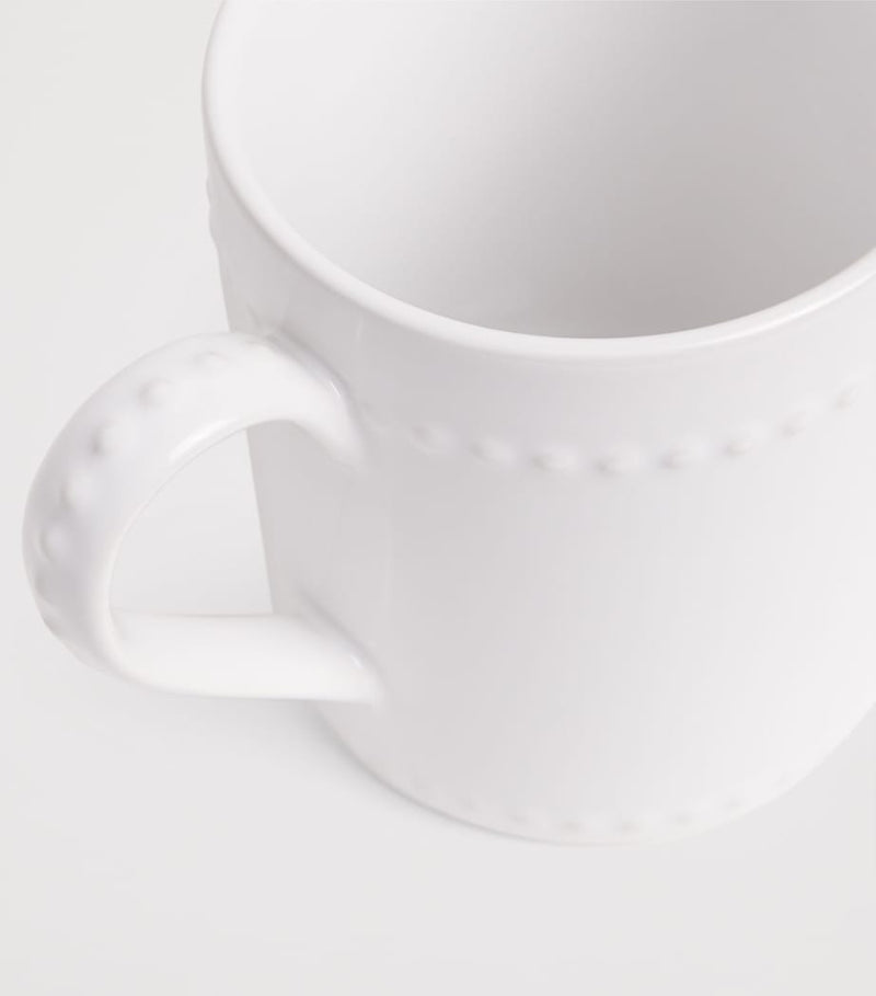 Harrods Brompton stoneware mug with embossed beads, UK version