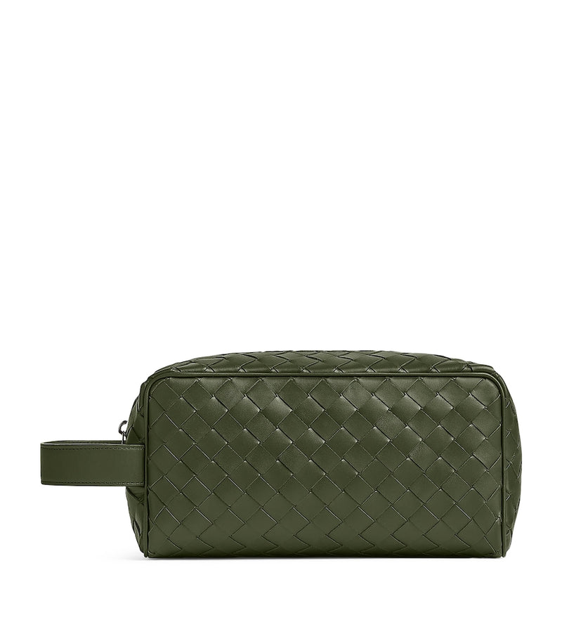 Bottega Veneta leather Intrecciato wash bag 13x26x10cm (British brand)