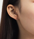 Suzanne Kalan princess huggie earrings with diamonds and sapphires, imported from the UK
