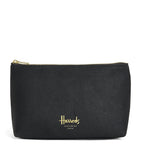 Harrods small logo cosmetic bag, synthetic material, zipped closure - British product