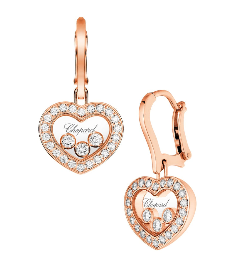 Chopard rose gold diamond earrings Happy Diamonds, imported from the UK