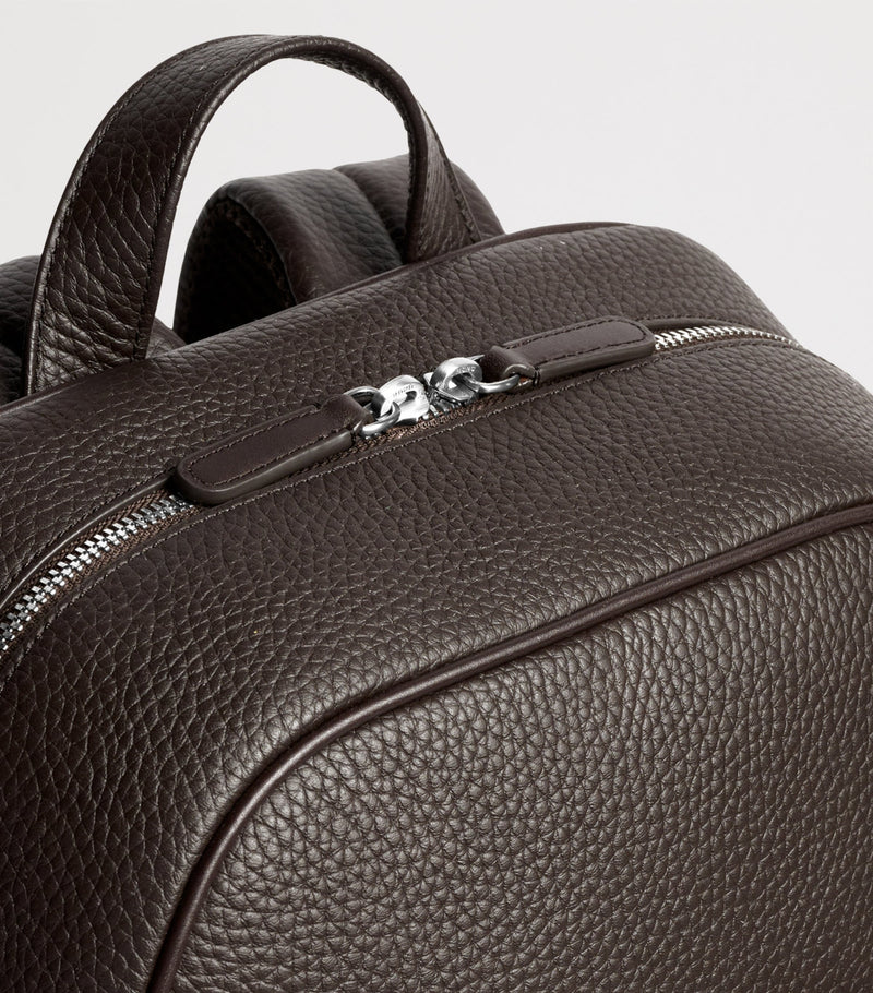 Carl Friedrik Ayrton leather backpack with laptop compartment - British brand