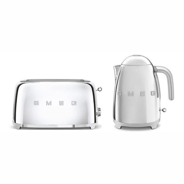 Smeg TSF02 toaster and KLF04 kettle silver, imported from the UK