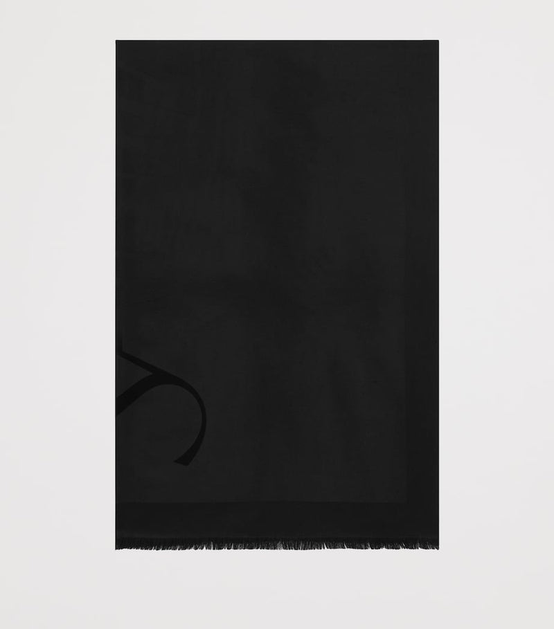 Saint Laurent wool logo scarf, imported from the UK