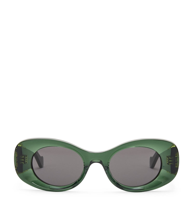 Geometric Oval Sunglasses with Acetate Frame