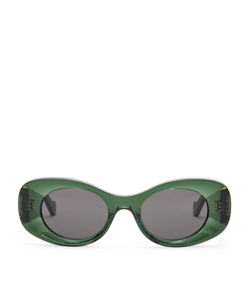 Geometric Oval Sunglasses with Acetate Frame