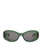 Geometric Oval Sunglasses with Acetate Frame