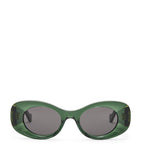 Geometric Oval Sunglasses with Acetate Frame