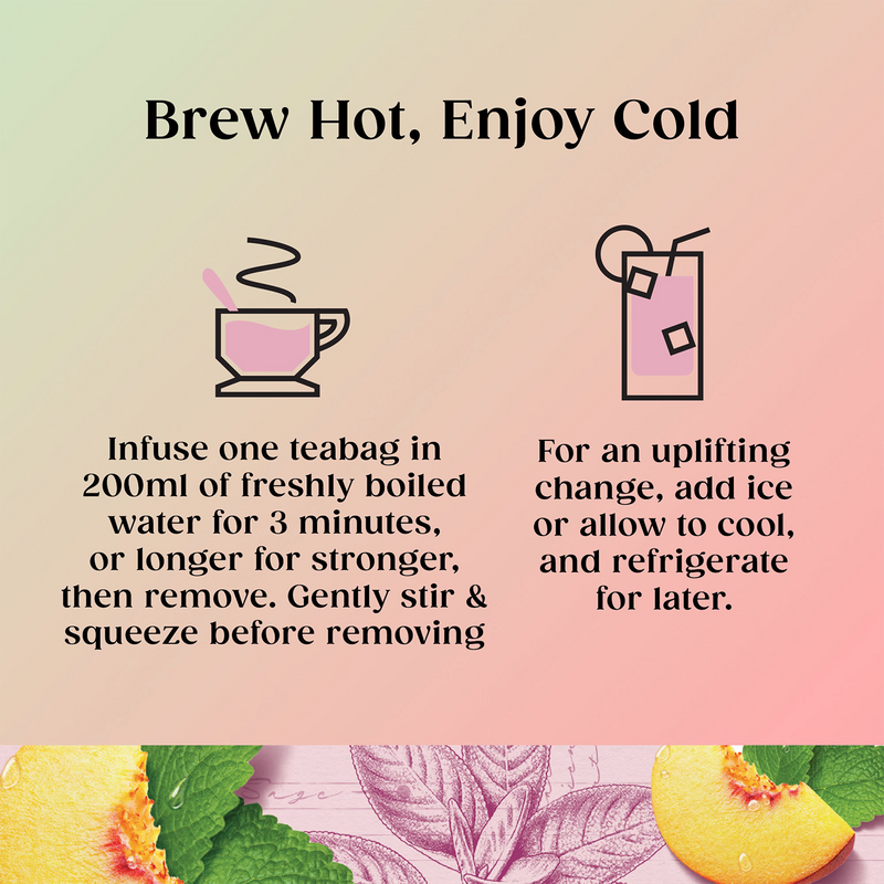 Twinings Peach Tea Menopause 20 Tea Bags (British brand)
