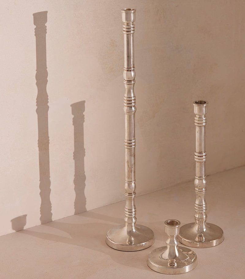 Soho Home silver-plated Stiden candlestick 27cm (British brand)