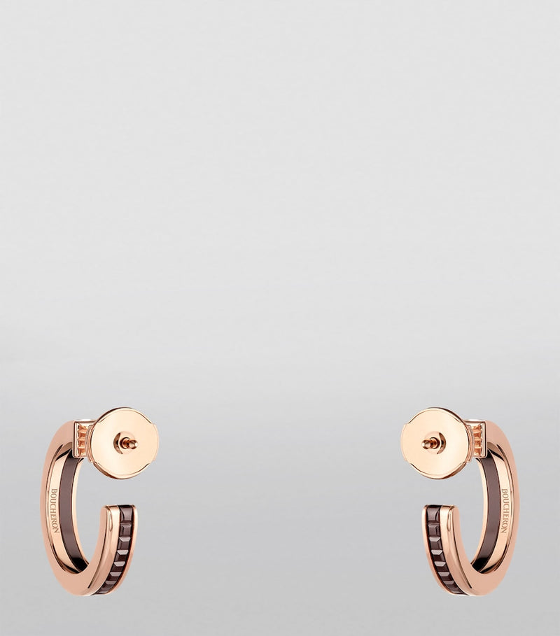 Boucheron Quatre hoop earrings rose gold brown PVD - British product