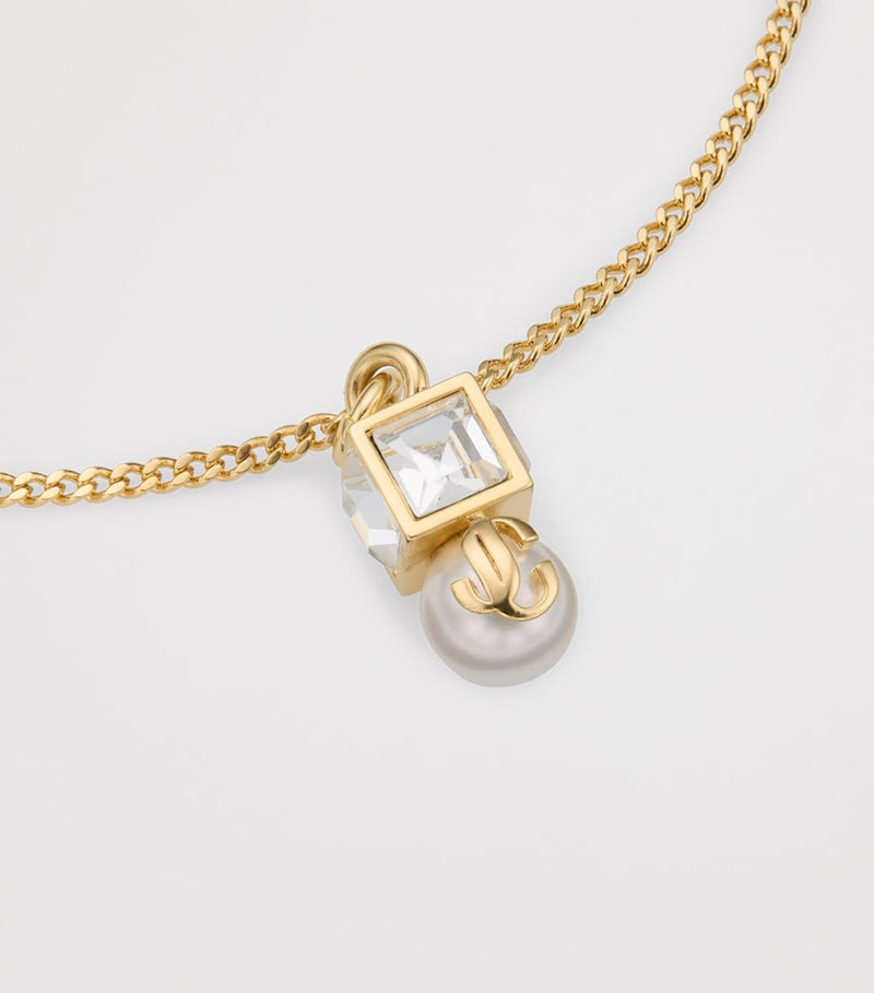 Jimmy Choo faux pearl cube logo bracelet (British brand)