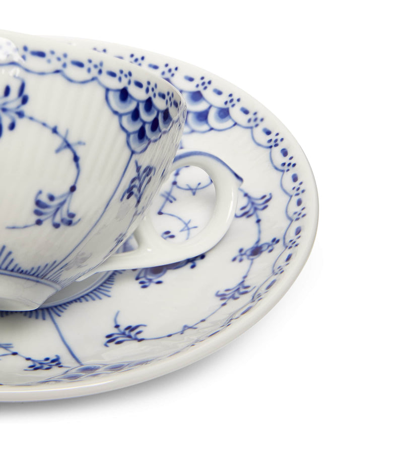 Royal Copenhagen Blue Fluted teacup and saucer, imported from the UK