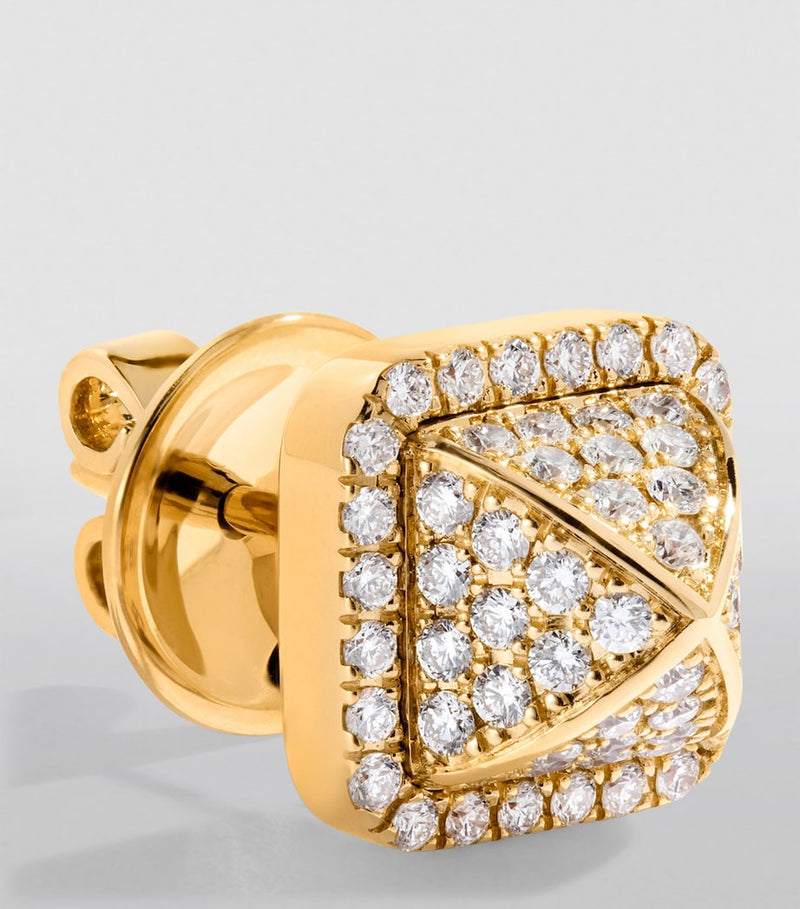 Marli New York Cleo pyramid earrings yellow gold diamonds (British brand)