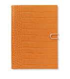 Smythson Mara leather croc-embossed notebook 20cm, imported from the UK