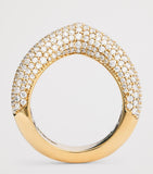 Engelbert yellow gold and diamond drop link ring - British product