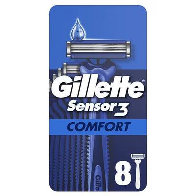 Superdrug Gillette Sensor 3 Comfort Men's Disposable Razors 8 Pack- Buy online at McGrocer