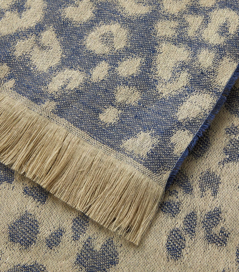 Yves Delorme Fauve leopard linen throw 140x160cm, UK version