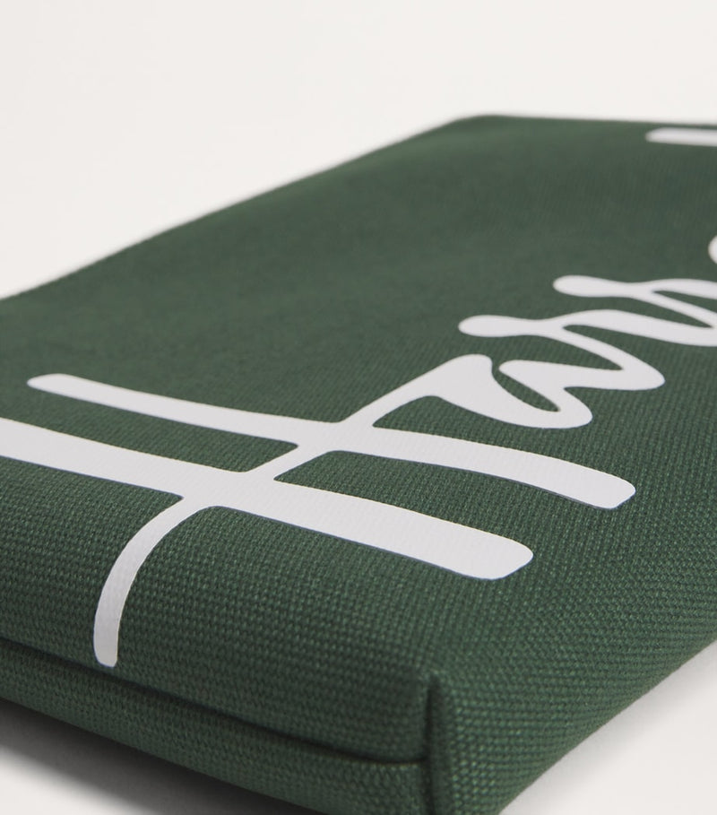 Harrods Medium Cotton Logo Pouch, UK version