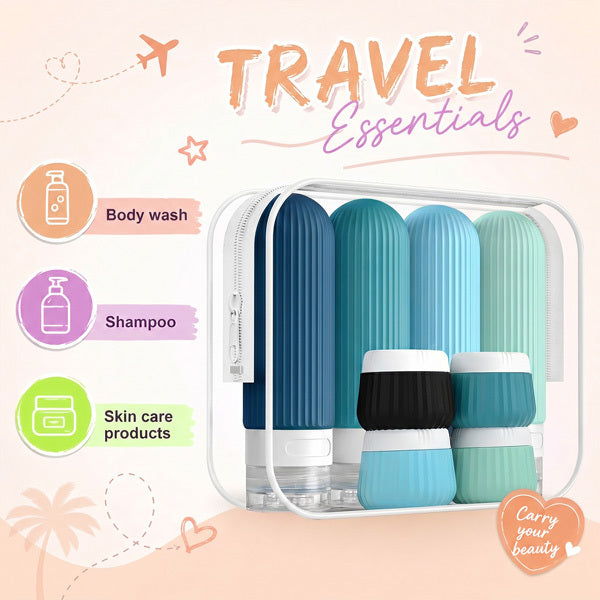 Livingandhome 14-piece silicone travel bottle set, UK version