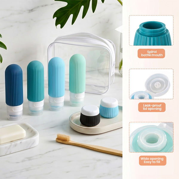 Livingandhome 14-piece silicone travel bottle set, UK version