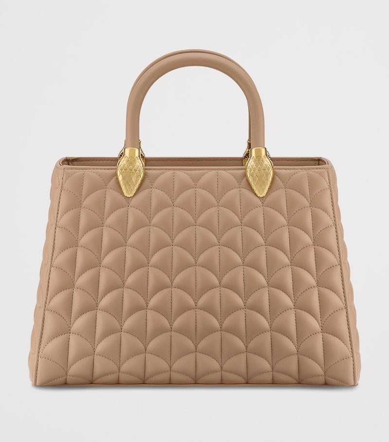 Bvlgari Serpentine Duo top-handle bag in quilted lambskin - British product