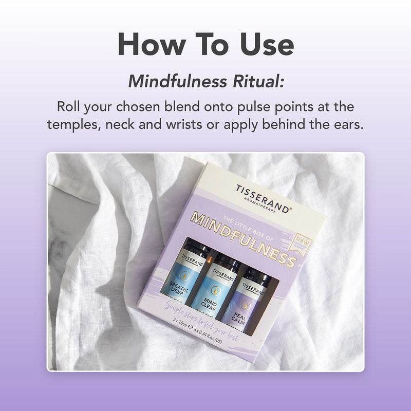 Tisserand Mindfulness Rollerball Kit 3x10ml, imported from the UK