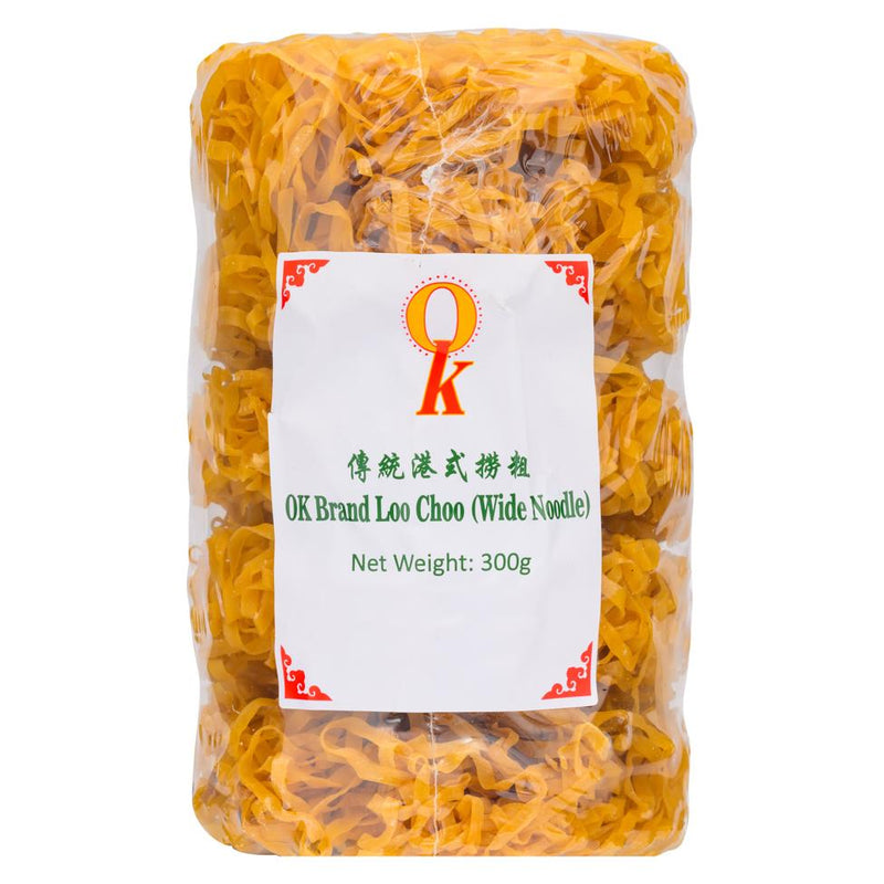 OK Brand Loo Choo traditional wide egg noodles - British product